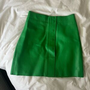Sandro Leather Green Mini Skirt